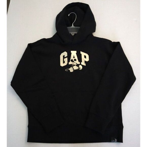 GAP x Disney 778326-08 Kids Sz XL (12) Black/Gold Mickey Mouse Pullover Hoodie - Picture 1 of 8